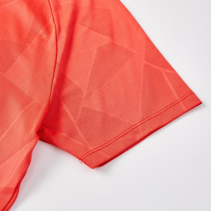 Women's mesh cool sports short-sleeved T-shirt [red]