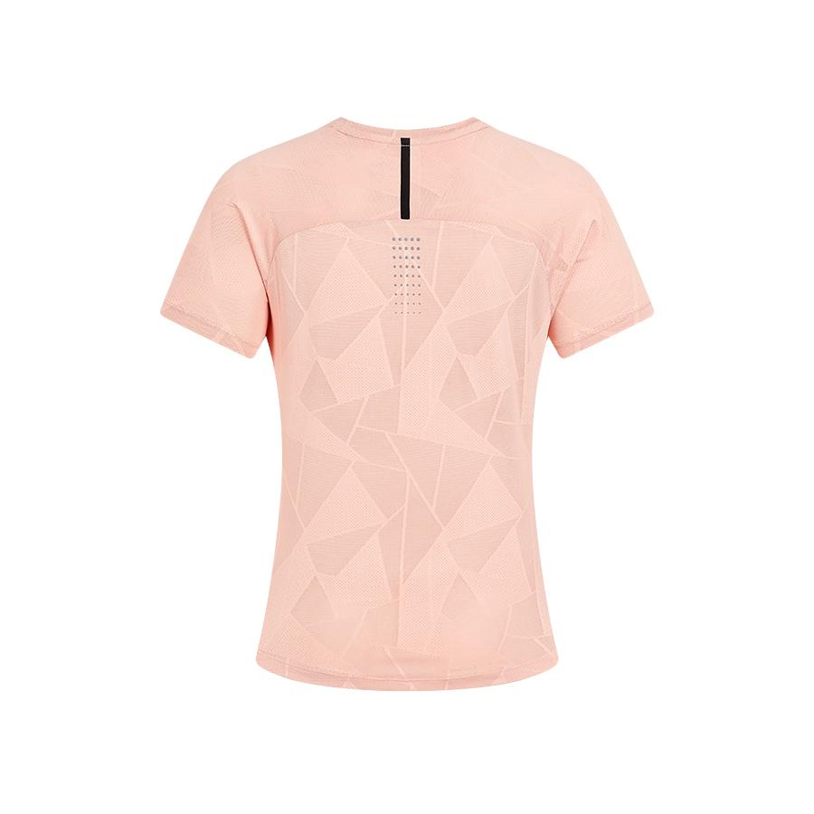 女子網孔涼感運動短袖T恤【粉紅色】