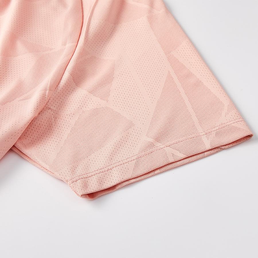 女子網孔涼感運動短袖T恤【粉紅色】