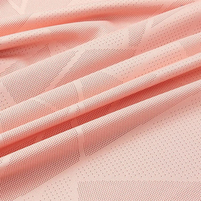 女子網孔涼感運動短袖T恤【粉紅色】