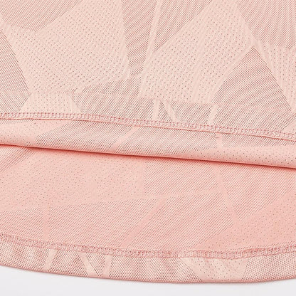 女子網孔涼感運動短袖T恤【粉紅色】