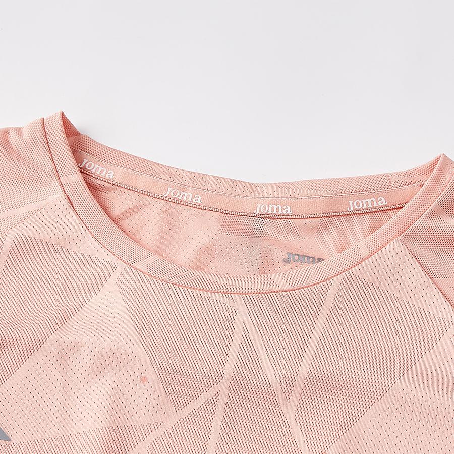 女子網孔涼感運動短袖T恤【粉紅色】