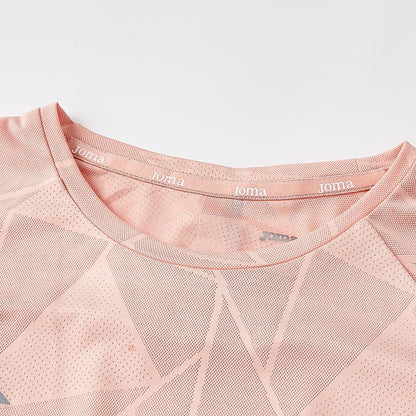 女子網孔涼感運動短袖T恤【粉紅色】