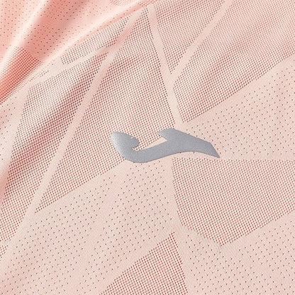 女子網孔涼感運動短袖T恤【粉紅色】