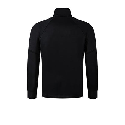 Knitted long-sleeved zipper shirt [black]