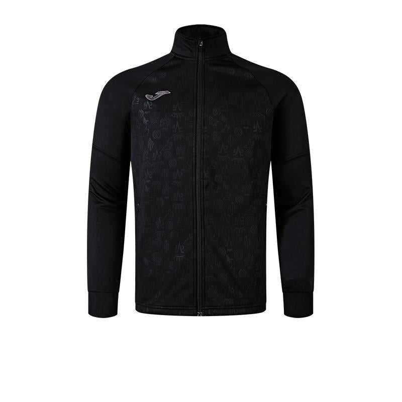 Knitted long-sleeved zipper shirt [black]
