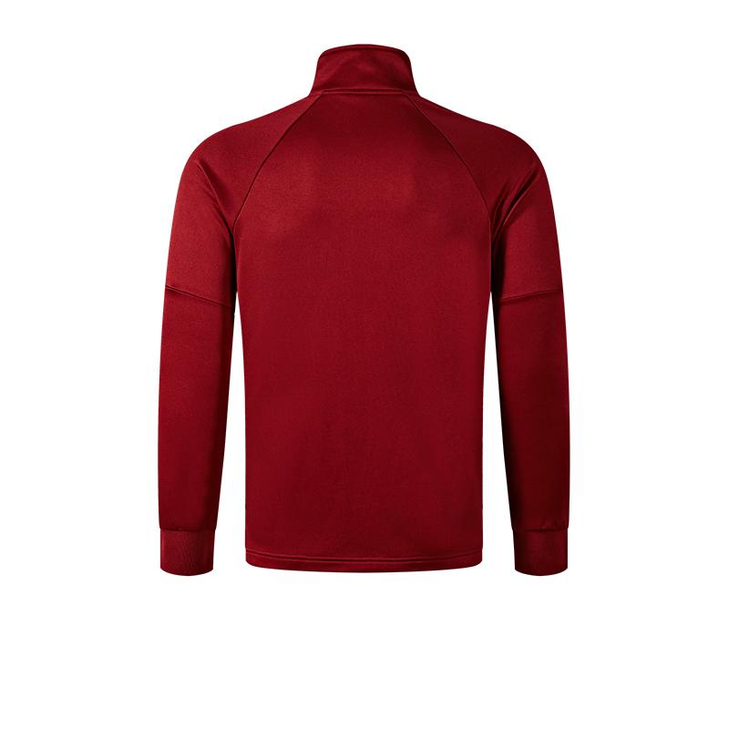 Knitted long-sleeved zipper shirt [burgundy]