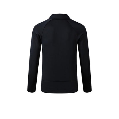 Men's knitted long-sleeved zipper shirt [black]
