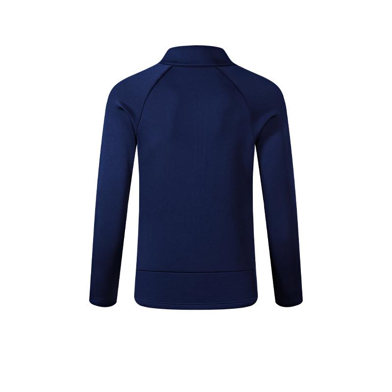 Men's knitted long-sleeved zipper shirt [Navy Blue]