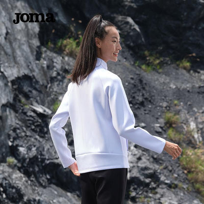 Women's knitted long-sleeved zipper shirt [white]