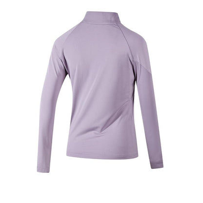 Women's half-zip long training shirt (black/light blue/grey purple)