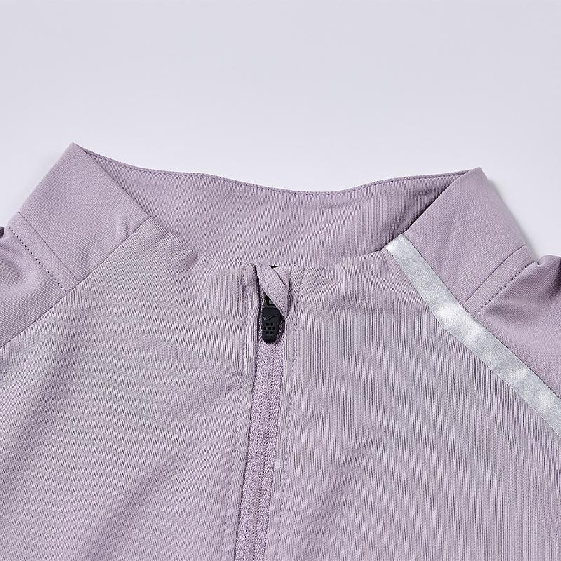 Women's half-zip long training shirt (black/light blue/grey purple)