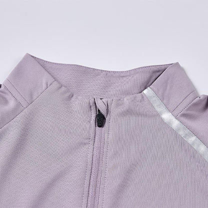 Women's half-zip long training shirt (black/light blue/grey purple)