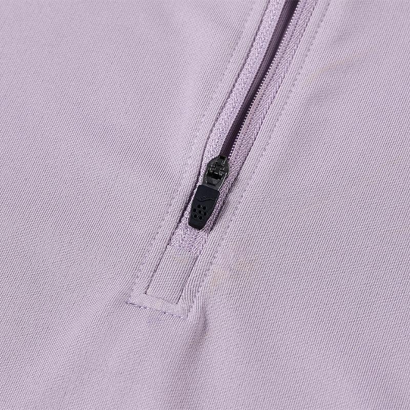 Women's half-zip long training shirt (black/light blue/grey purple)