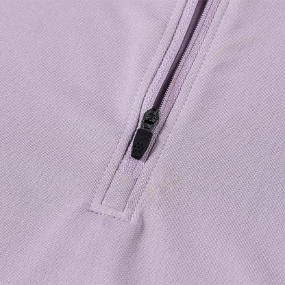 Women's half-zip long training shirt (black/light blue/grey purple)