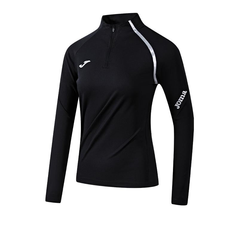 Women's half-zip long training shirt (black/light blue/grey purple)