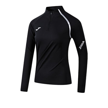 Women's half-zip long training shirt (black/light blue/grey purple)