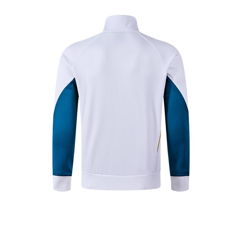 Men's knitted long-sleeved zipper jacket (white/black/navy/sky blue)