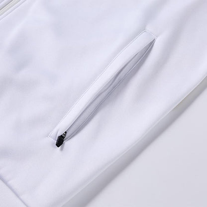 Men's knitted long-sleeved zipper jacket (white/black/navy/sky blue)