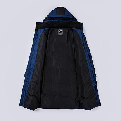 Men's long down jacket (black/grey/navy blue)