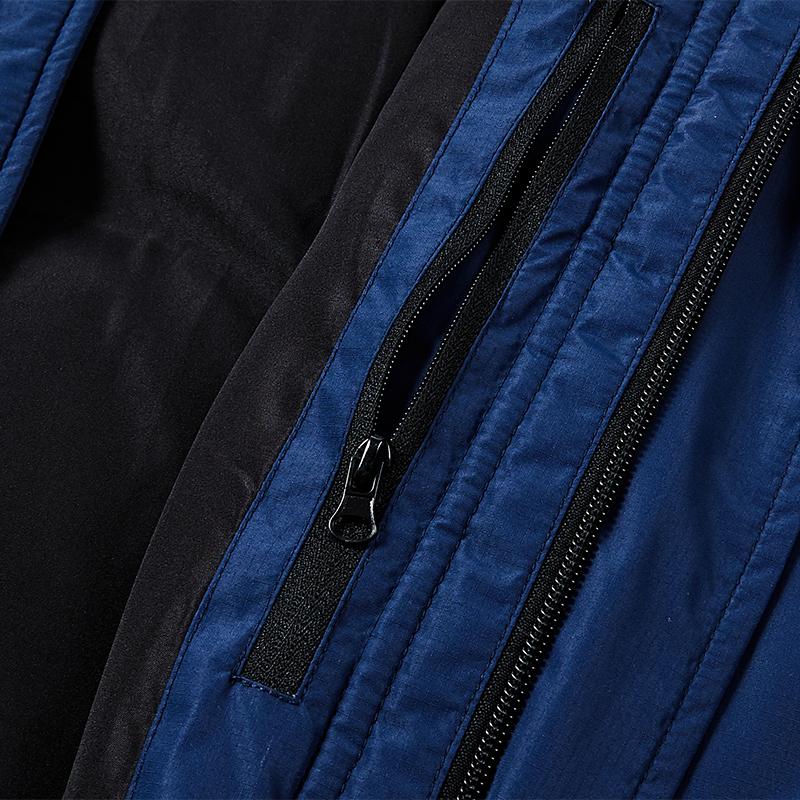 Men's long down jacket (black/grey/navy blue)