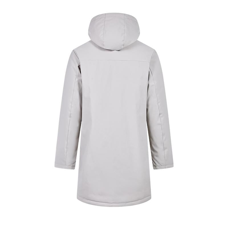 Men's mid-length down jacket (black/light gray)