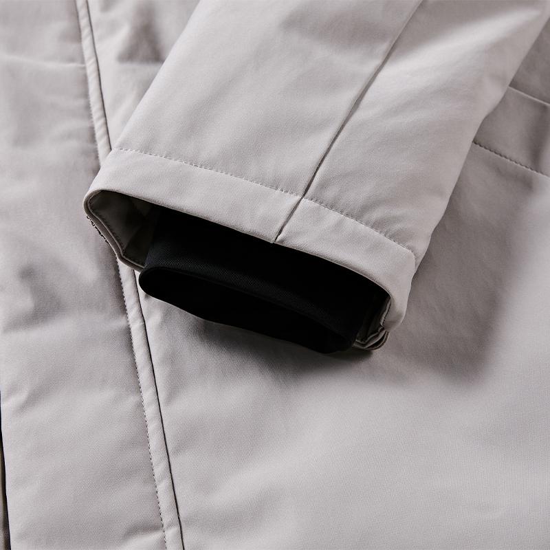 Men's mid-length down jacket (black/light gray)