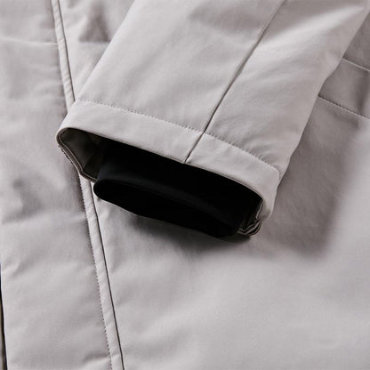 Men's mid-length down jacket (black/light gray)