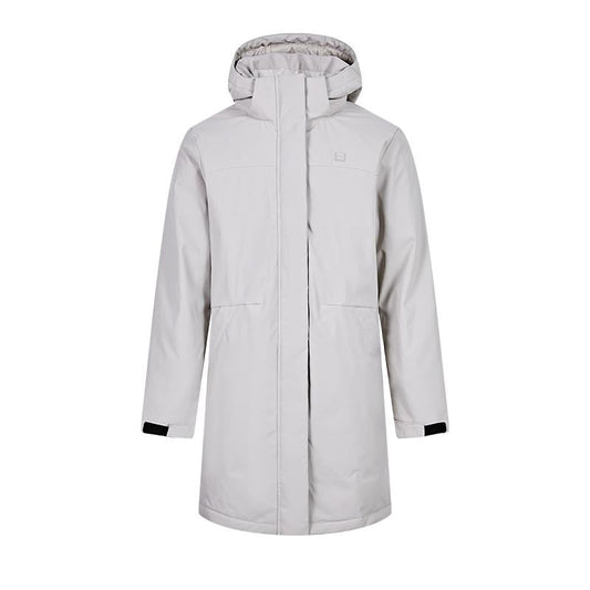 Men's mid-length down jacket (black/light gray)