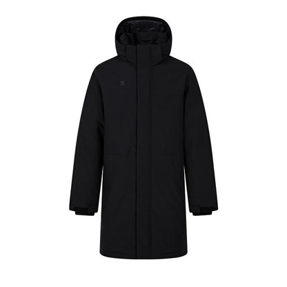Men's mid-length down jacket (black/light gray)