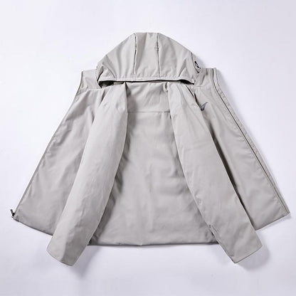 Men's short down jacket (black/light gray)