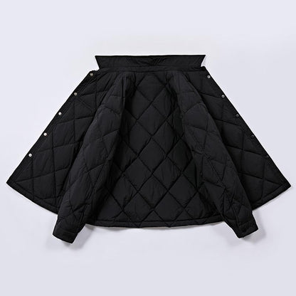 Women's short down jacket (black/off-white)
