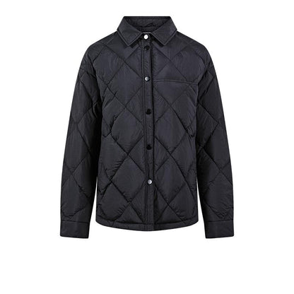 Women's short down jacket (black/off-white)