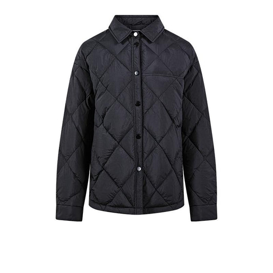 Women's short down jacket (black/off-white)