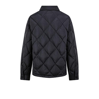 Women's short down jacket (black/off-white)