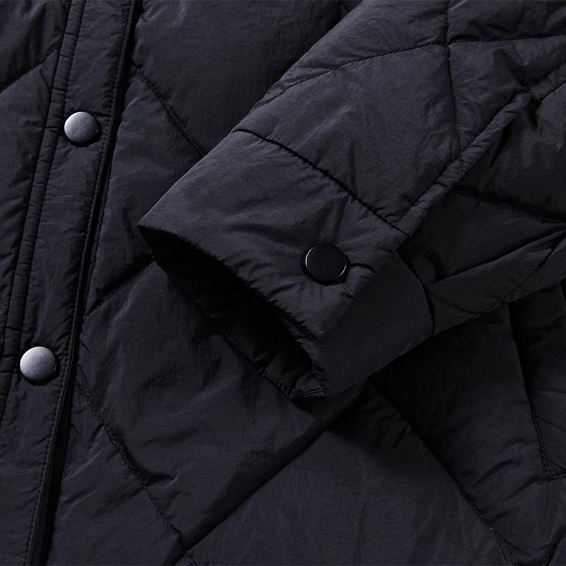 Women's short down jacket (black/off-white)