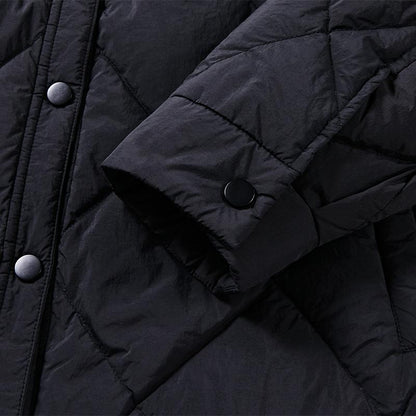 Women's short down jacket (black/off-white)