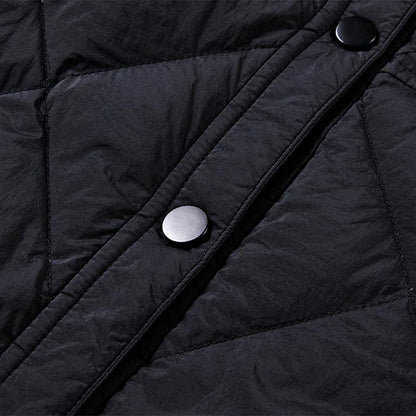 Women's short down jacket (black/off-white)