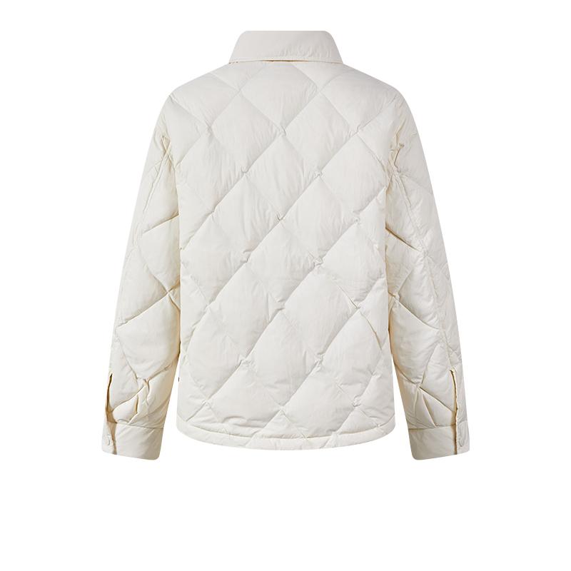 Women's short down jacket (black/off-white)
