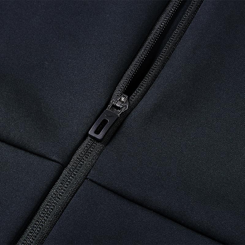 Knitted long-sleeved zipper jacket (black/white/navy blue)