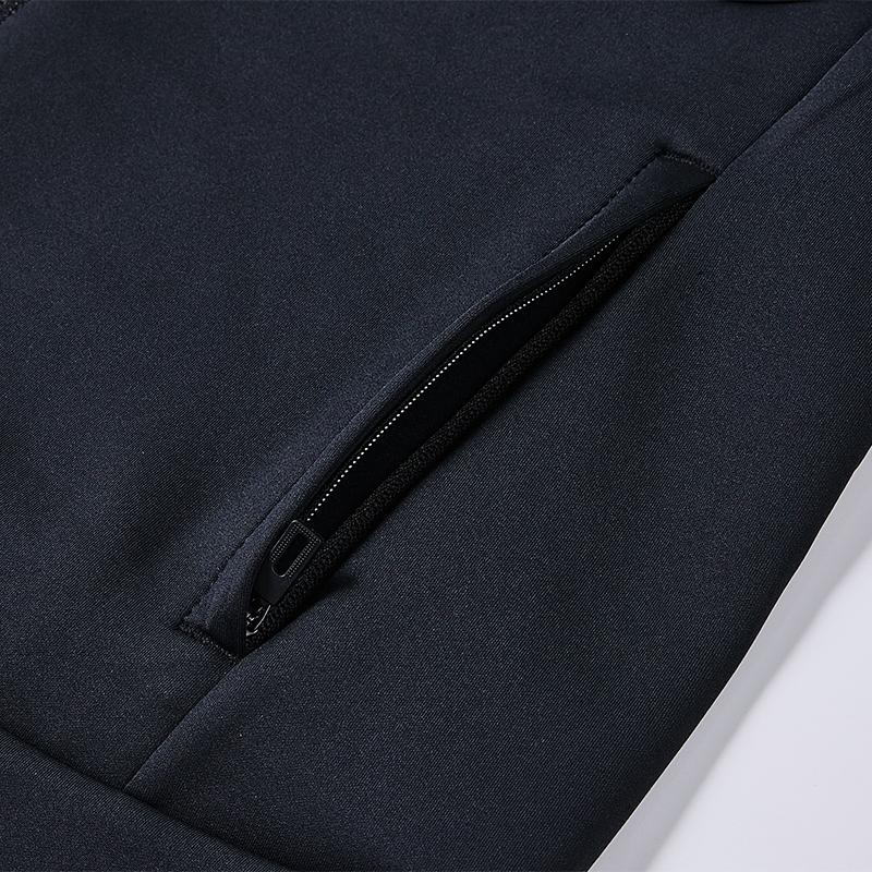 Knitted long-sleeved zipper jacket (black/white/navy blue)