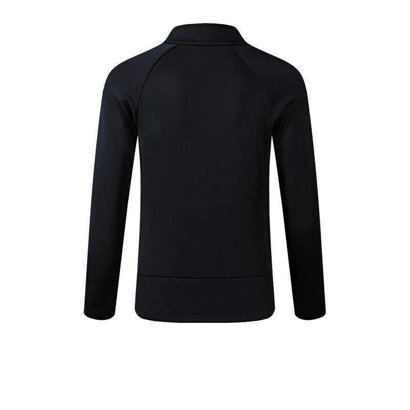 Knitted long-sleeved zipper jacket (black/white/navy blue)