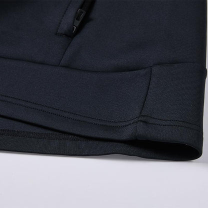 Knitted long-sleeved zipper jacket (black/white/navy blue)