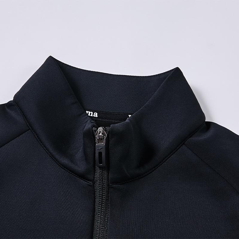Knitted long-sleeved zipper jacket (black/white/navy blue)