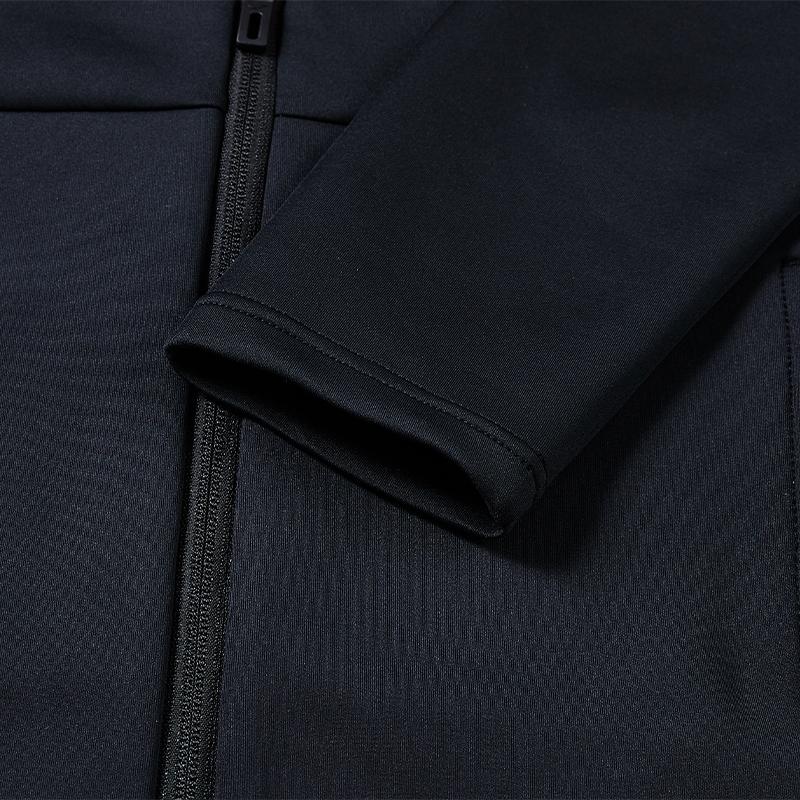 Knitted long-sleeved zipper jacket (black/white/navy blue)