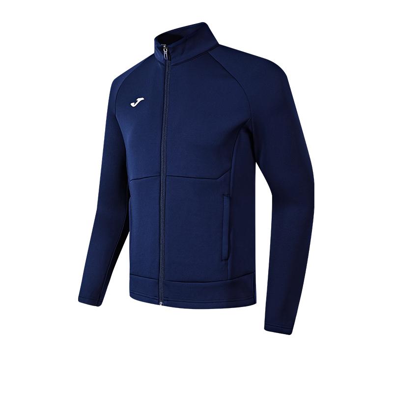 Knitted long-sleeved zipper jacket (black/white/navy blue)