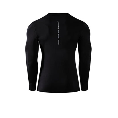 Long-sleeved tight training shirt (black/white)