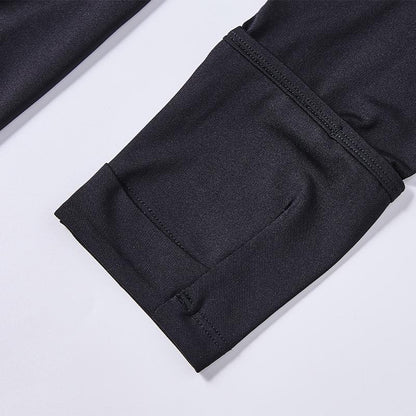 Long-sleeved tight training shirt (black/white)