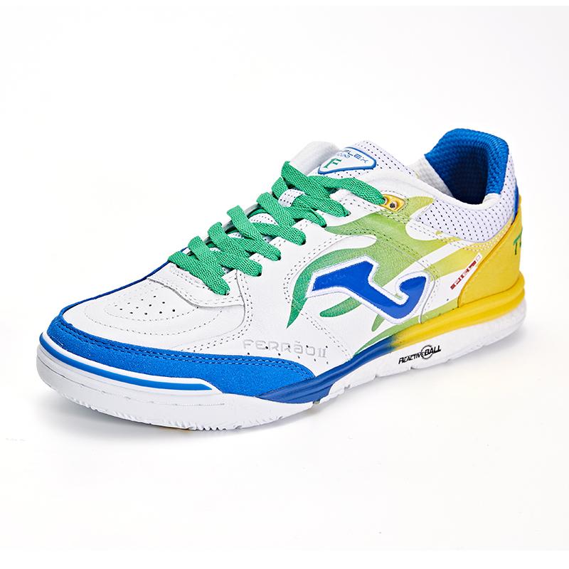 (Ferrão Limited Edition) Futsal Shoes TOP FLEX REBOUND 23 (Stone Ground/Indoor) [White, Yellow and Blue]
