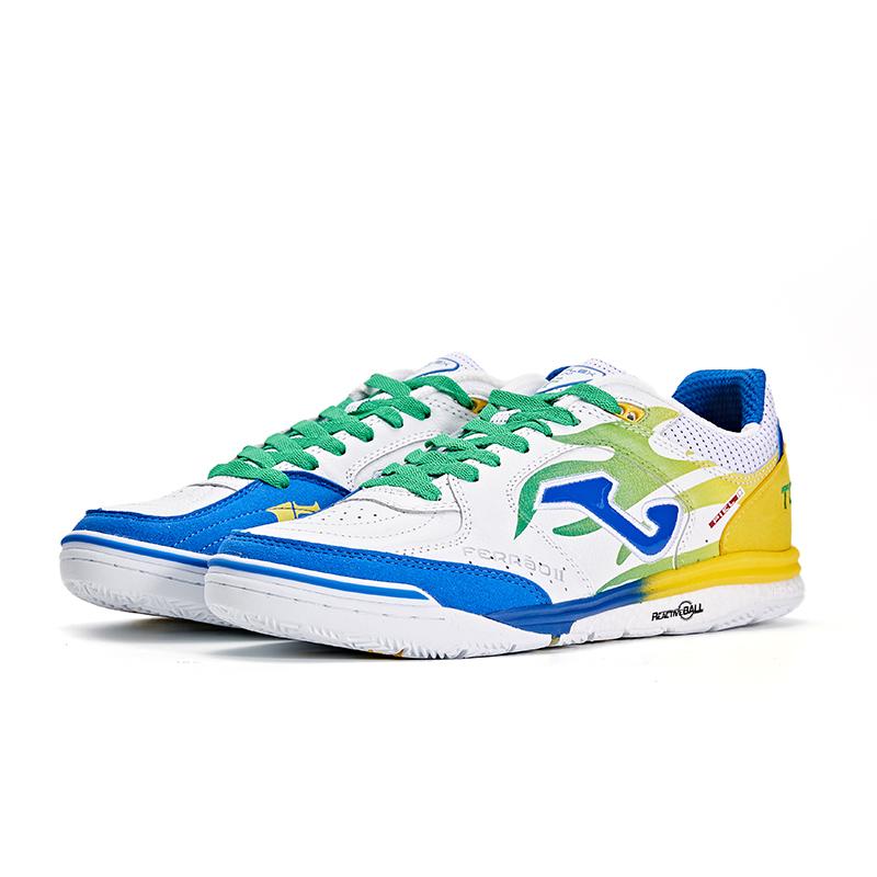 (Ferrão Limited Edition) Futsal Shoes TOP FLEX REBOUND 23 (Stone Ground/Indoor) [White, Yellow and Blue]